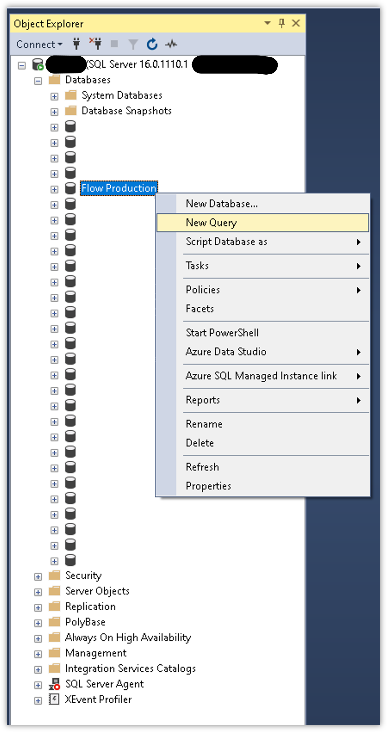 FlowArchMove 11 - Run a new query on the restored db in SSMS.png