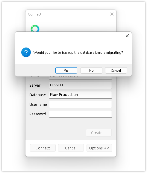 FlowArchMove 16 - Option to backup db before migrating.png