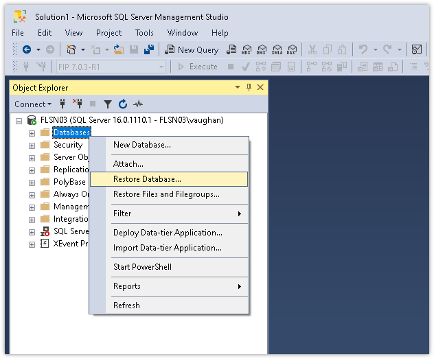 FlowArchMove 1 - Restore Context Menu SSMS.png
